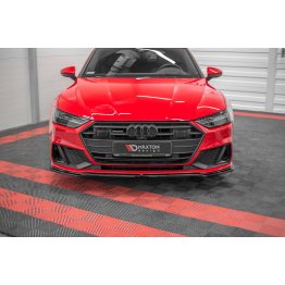 Накладка сплиттер на передний бампер на Audi A7 C8 S-Line